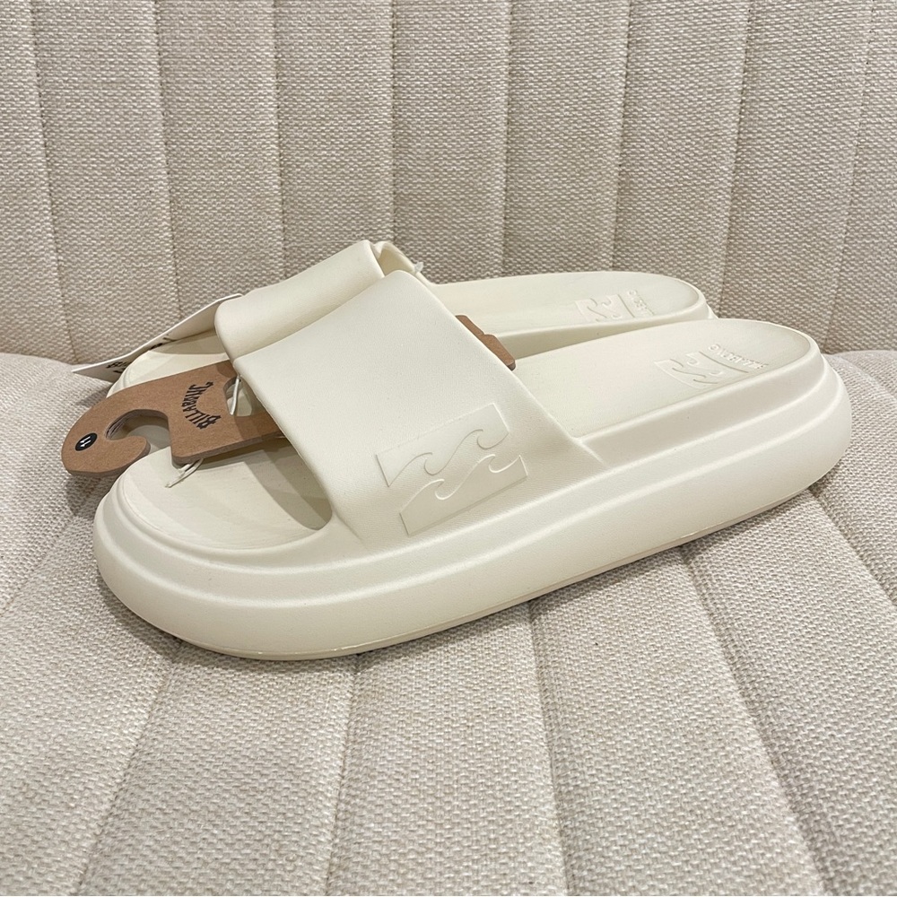 NEW Billabong Shoreline Cream Platform Slides Womens Size 11‎ Off White Sandals